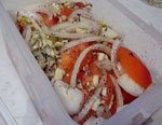 Закуска из маринованных помидоров