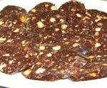 Шоколадная колбаса с орехами