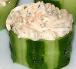 Закуска из огурцов с семгой