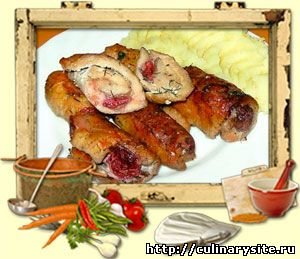 Рулеты из индейки с каштанами