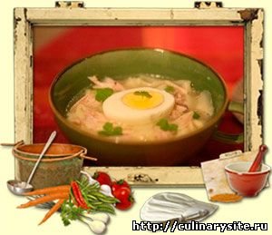 Куриный суп с яйцом
