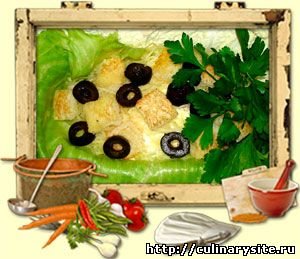 Салат Цезарь с кальмарами