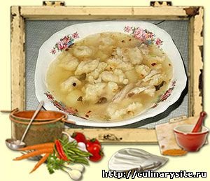Куриный суп с галушками