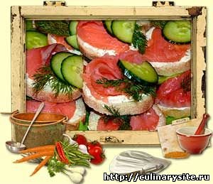 Бутерброды с семгой и огурцом
