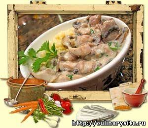 Курица с белыми грибами