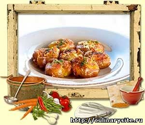 Печеная картошка с креветками