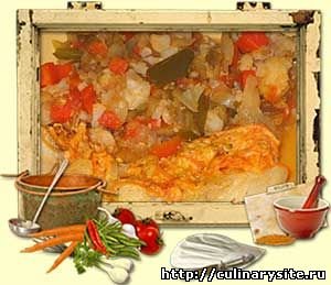 Жареная рыба с овощами