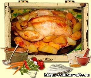 Цыпленок в белом вине