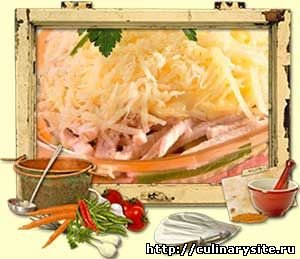 Салат с ветчиной и сыром