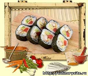 Роллы с яичным блинчиком