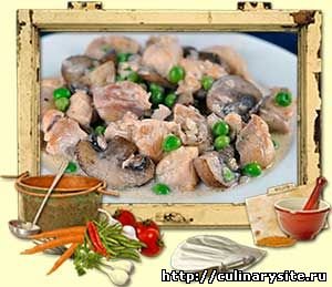 Грибное рагу с куриным мясом