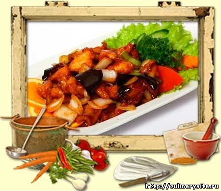 Цыпленок с баклажанами