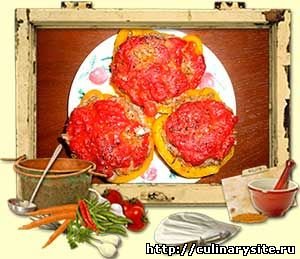 Лодочки из перца с фаршем и рисом