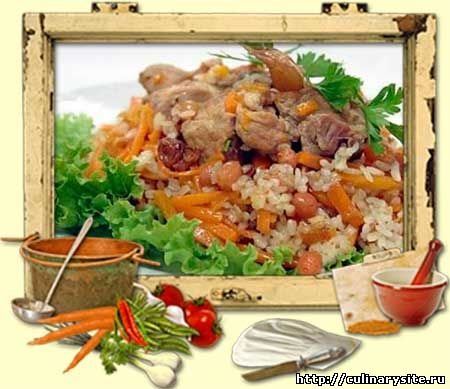 Плов с мясом кролика