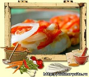 Сом жареный с помидорами