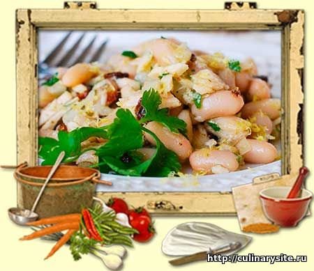 Салат с фасолью и грибами
