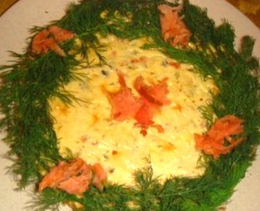 Суфле сырное с красной рыбой