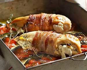 Куриное филе фаршированное козьим сыром и тимьяном