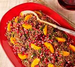 Салат из лебеды с апельсинами, свеклой и гранатом