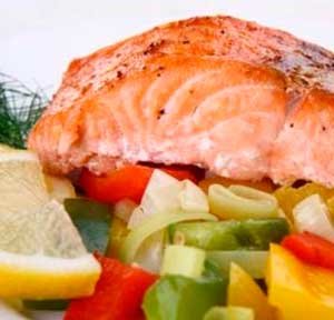 Форель запеченная с овощами
