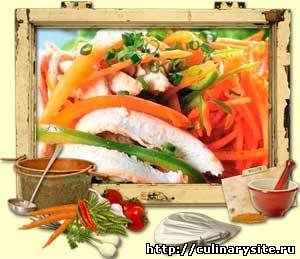 Салат с курицей и морковью по-корейски