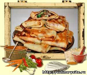 Блинчики на молоке с мясом