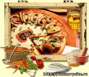 Пицца с рисом и грибами