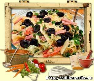 Итальянский салат с сыром и макаронами
