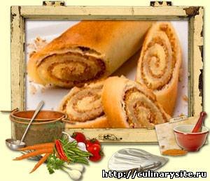 Рулет с пивом, начиненный орехами