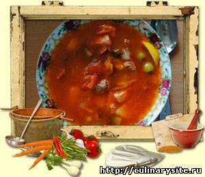 Солянка на куриных сердцах