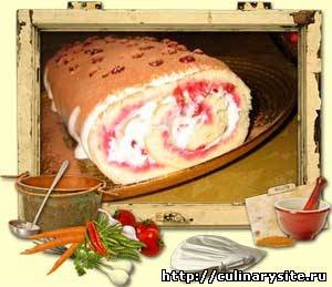 Рулет с творожной начинкой