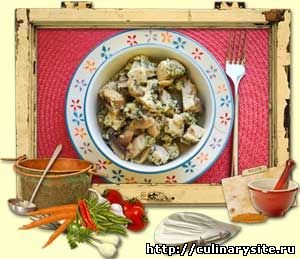 Куриное филе с грибами под сырно-кефирным соусом